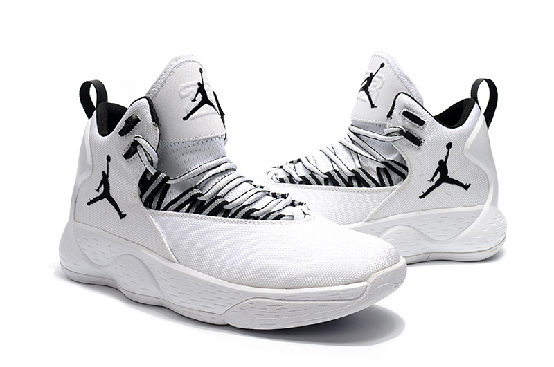 Jordan Super Fly MVP White Black Shoes - Click Image to Close